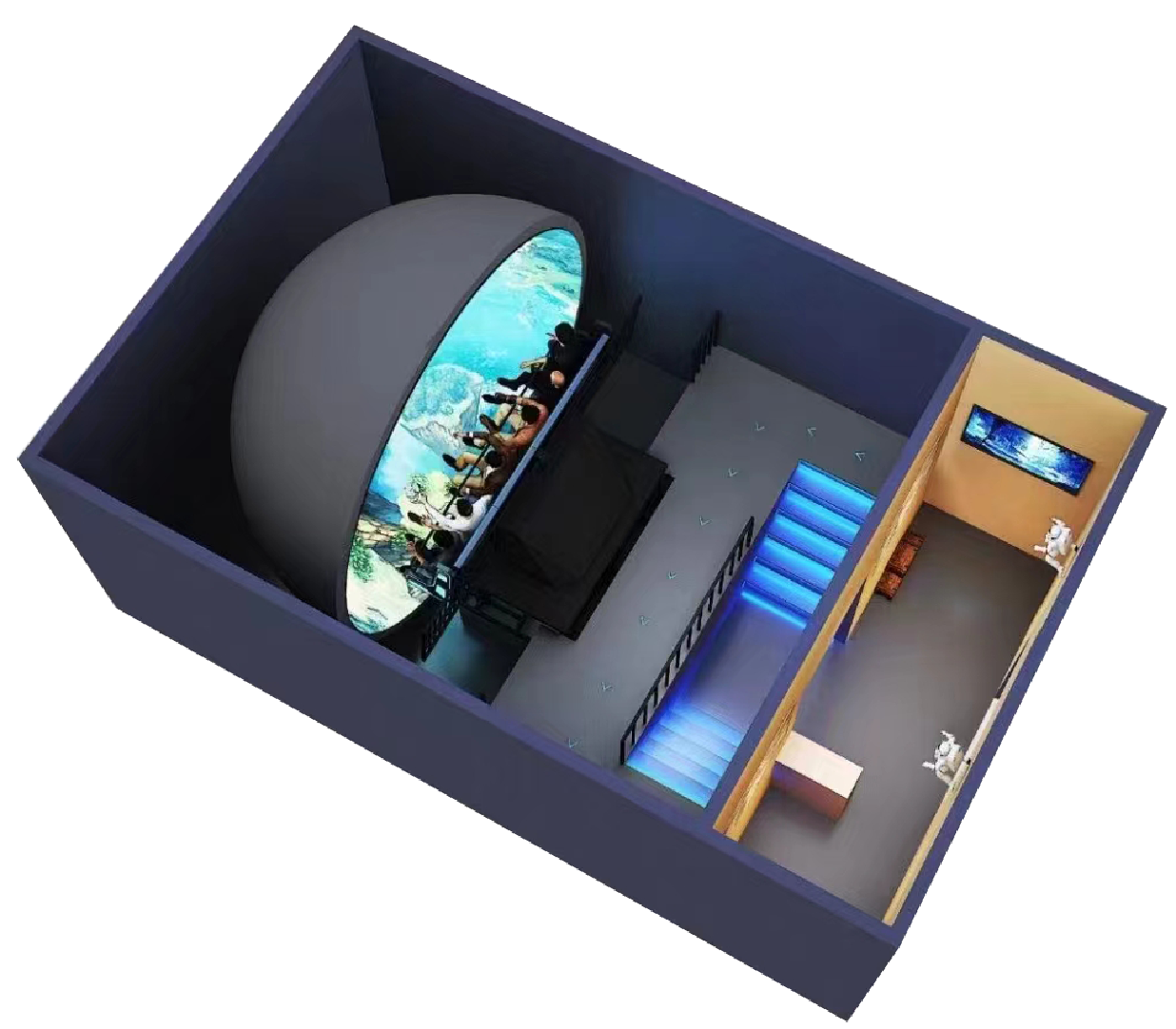 View the Dome Theater: A professional planetarium solution Commercial Dome Theater Exterior - Immersive Cinema System